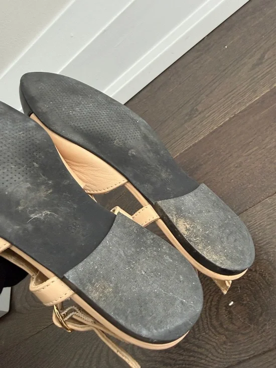 Leather Black cap toe slingback flats 38 - Picture 6 of 7